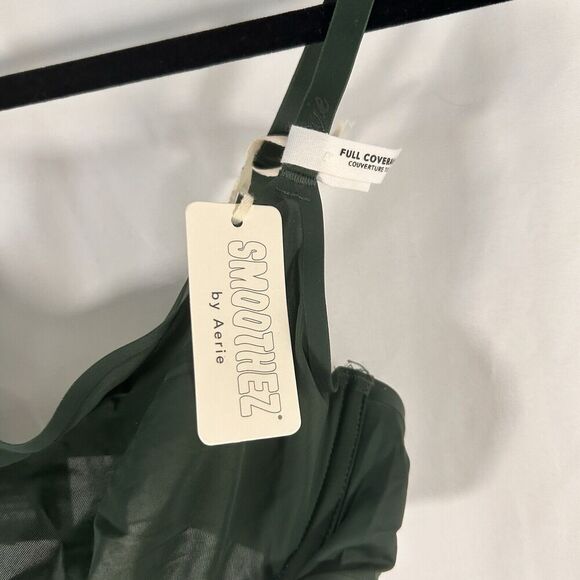 New Smoothez Aerie Bra Women's 32B Green Sheer Hook Eye Full Coverage Underwired - Picture 3 of 5